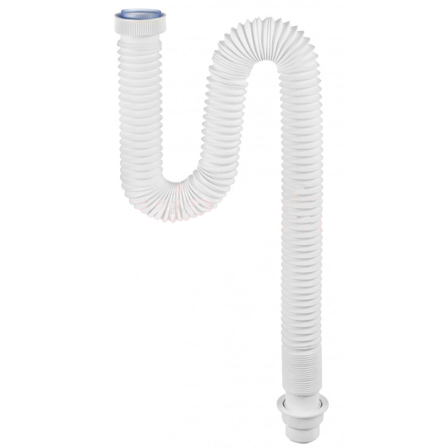 Сифон гофрированный Элит 1 1/2 х 50/40 мм без выпуска, L1200 мм, с хомутом жёсткости WIRQUIN