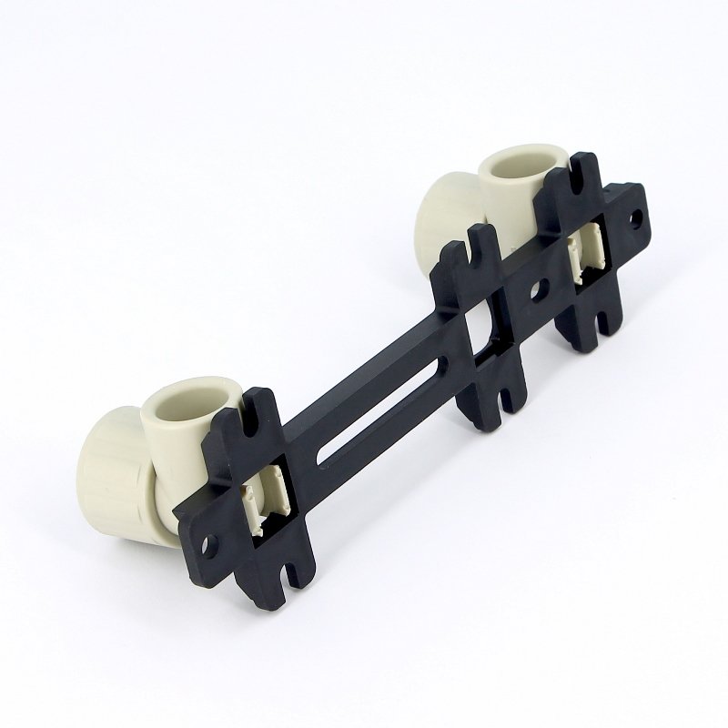 Водорозетка двойная на планке комб. 20 х 1/2" (ВР) PP-R FV-PLAST серый