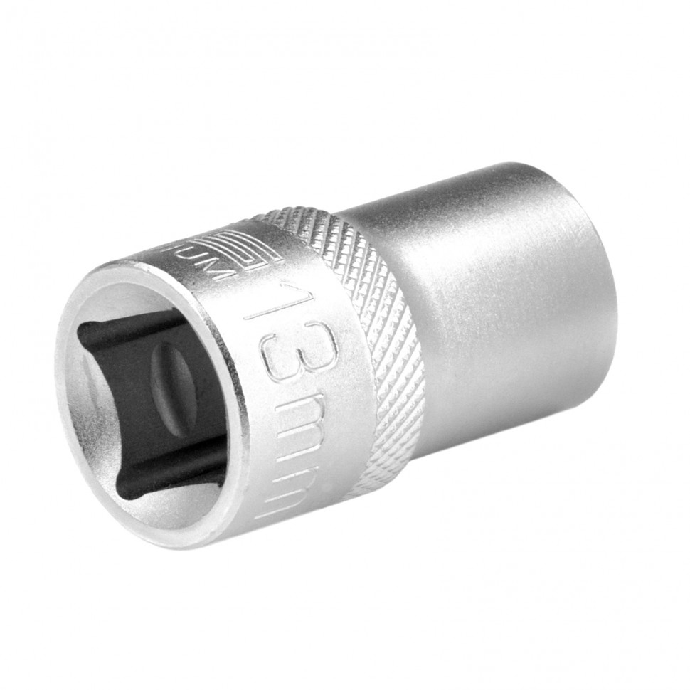 Головка торцевая, 13 мм, двенадцатигранная, CrV, под квадрат 1/2, хромированная Stels (13657)