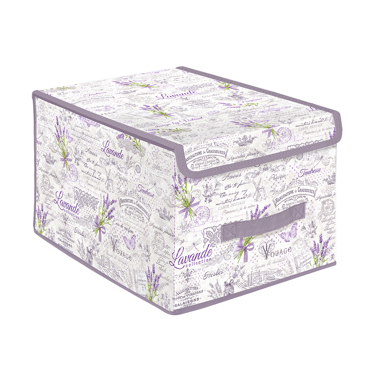 Короб для хранения "lavande" 30*40*25 см с крышкой (1/18) "valiant" lv-box-lm