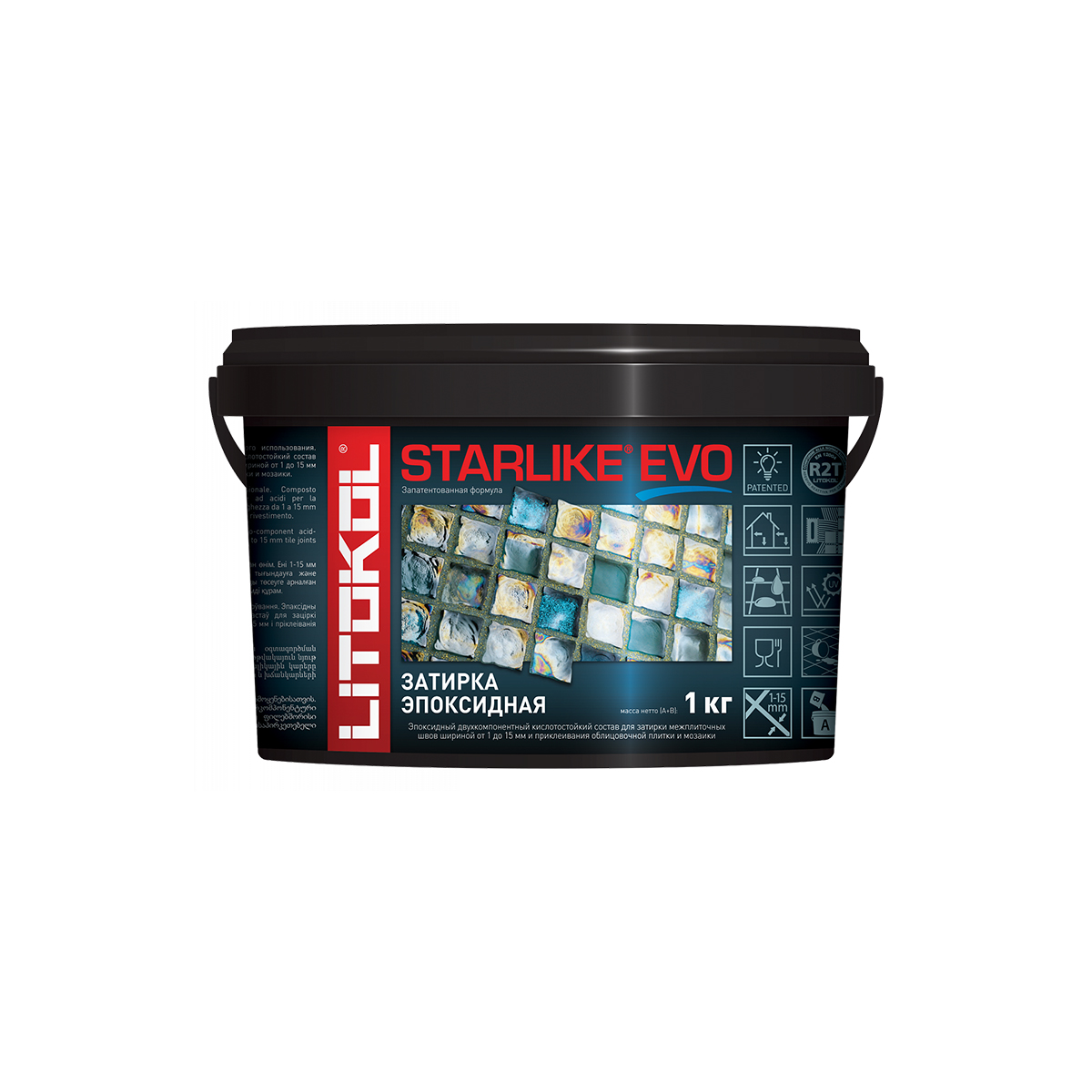 Затирка эпоксидная 2-х комп. "starlike evo" s.205 travertino, ведро 1 кг (1) litokol