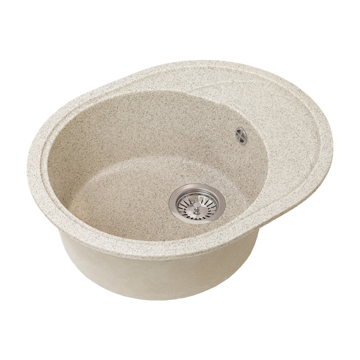 Мойка для кухни врезная искуств. камень gs-18k-302 с крылом 570*445 мм песочная "granstones"