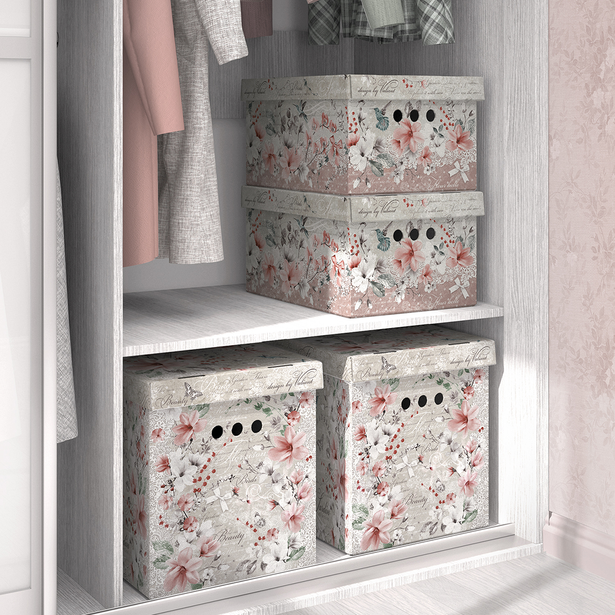 Короб для хранения "jardin" 25*33*18,5 см (набор 4 шт.) (1/10) "valiant" jr-bctn-4s