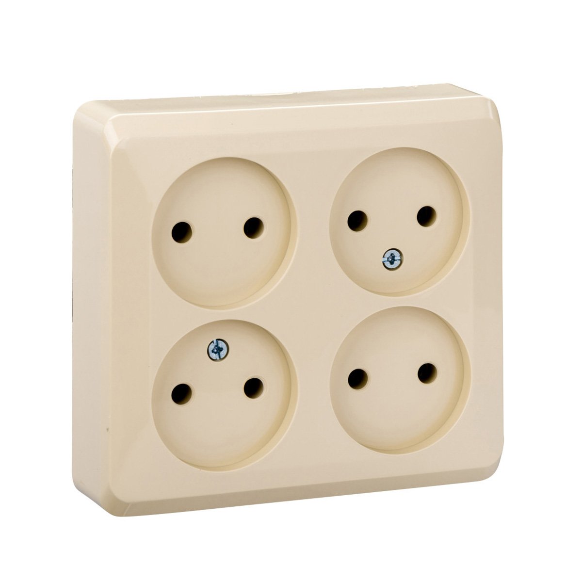 Розетка открыт. уст. "этюд" 4-х местн. 16а, кремовый (1/7/84) "schneider"