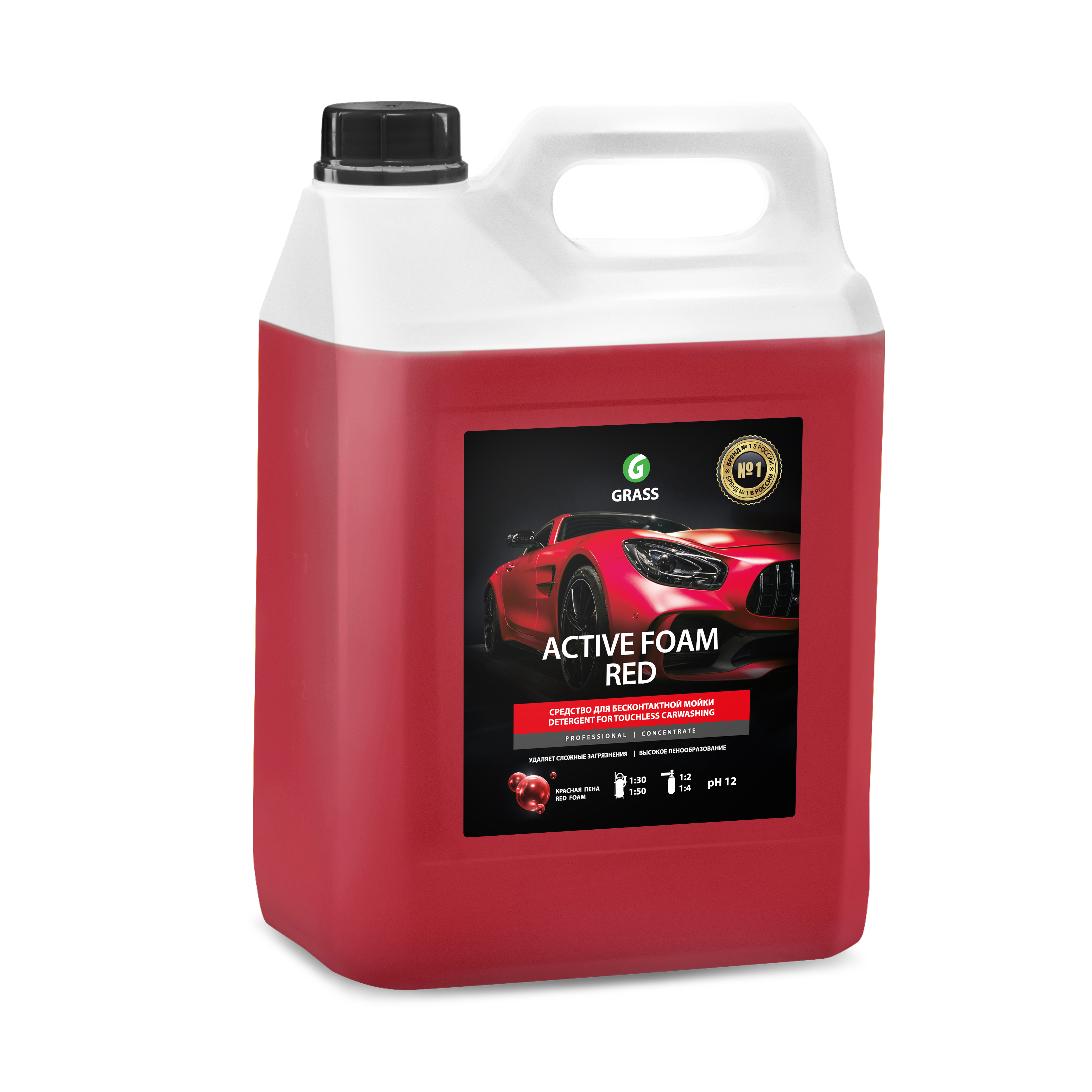Активная пена "active foam red" для бесконтактной мойки (концентрат)  5,8 кг (1/4)  "grass"