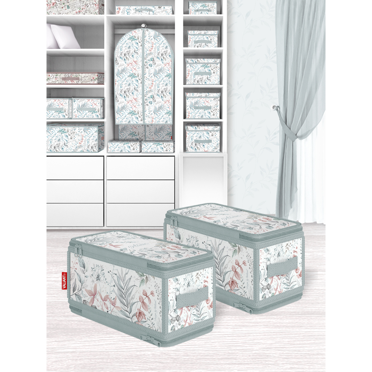 Кофр для хранения "botanic" 30*15*15 см с застёжкой-молнией (1/36) "valiant" bt-zip-s