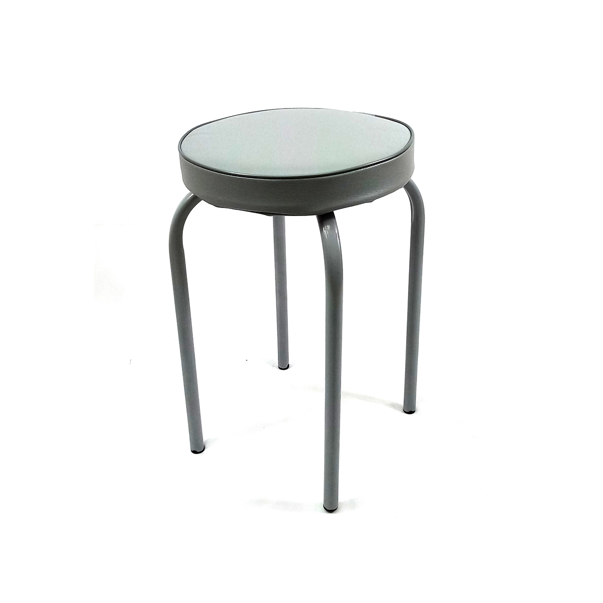 Табурет "булат 20м" мягкое круглое сиденье d=28 см (серый) (1) "new victoria"