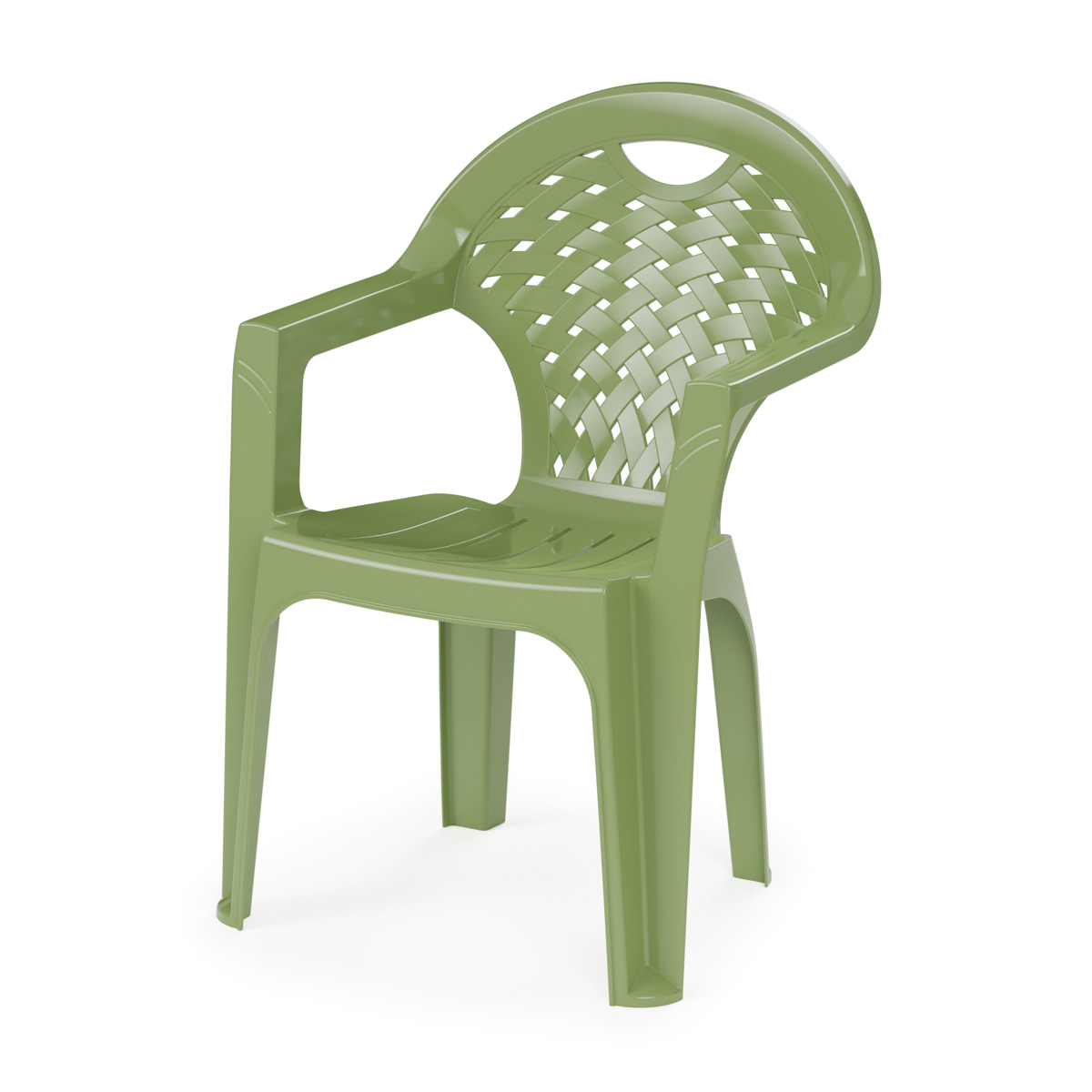 Кресло пласт. (зеленое)  (1/4) "альтернатива" м2609