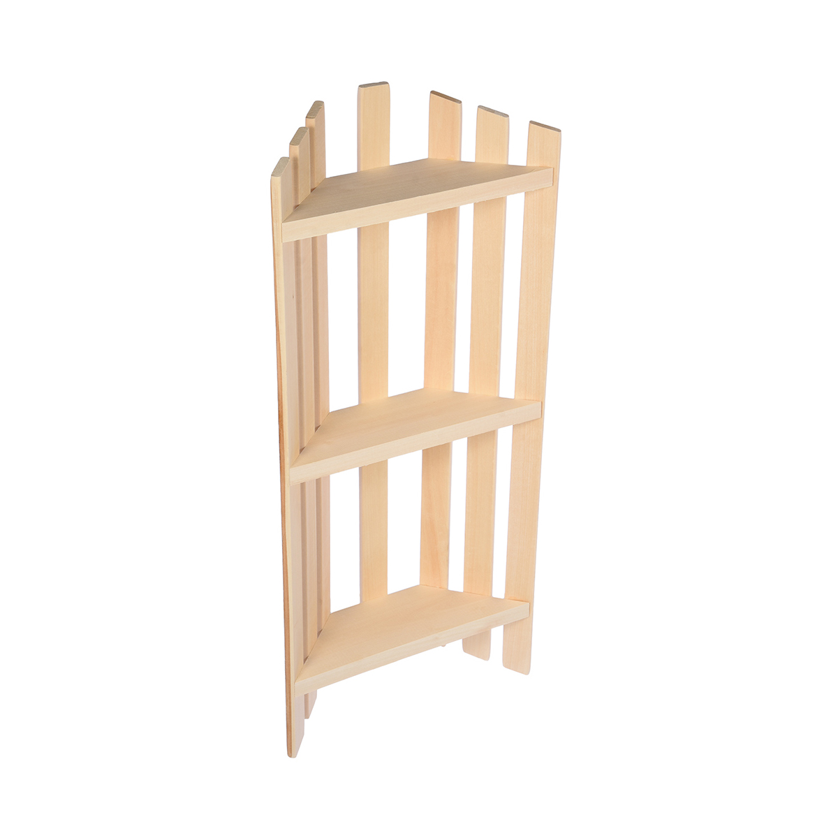 Полка угловая 3-х ярусная 76*33*11 см, липа (1/4) "банные штучки" 3325