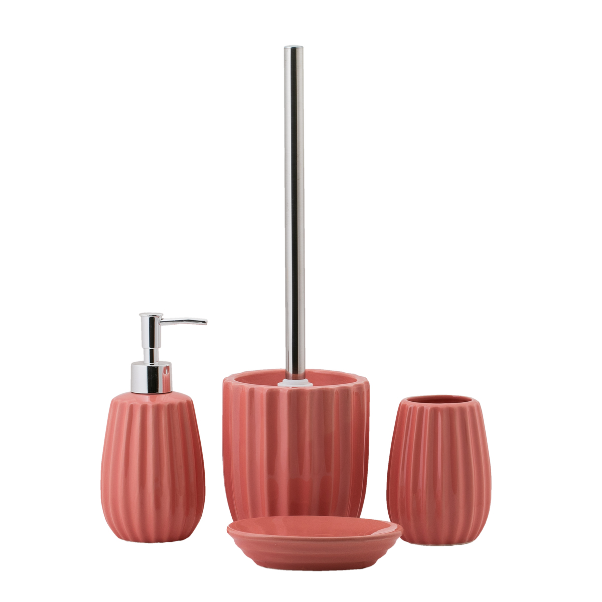 Дозатор для жидкого мыла "roya" керамика (коралловый) (1/12) "swensa" swtk-8054crl-a