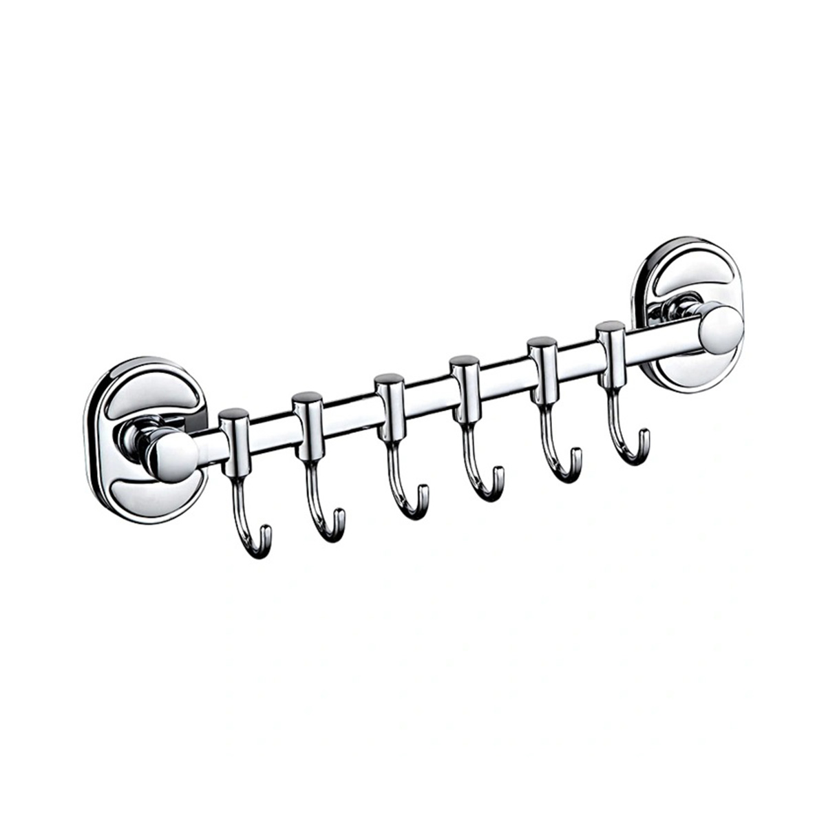 Крючок-вешалка на планке (6 крючков) f1915-6, хром (1/20/80) "frap"