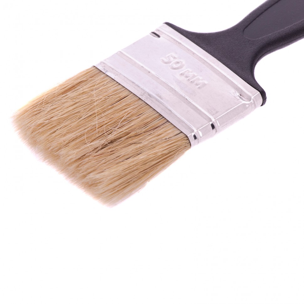 Кисть флейцевая "Стандарт", 50 х 6 мм, натуральная щетина, пластиковая ручка Сибртех (82504)