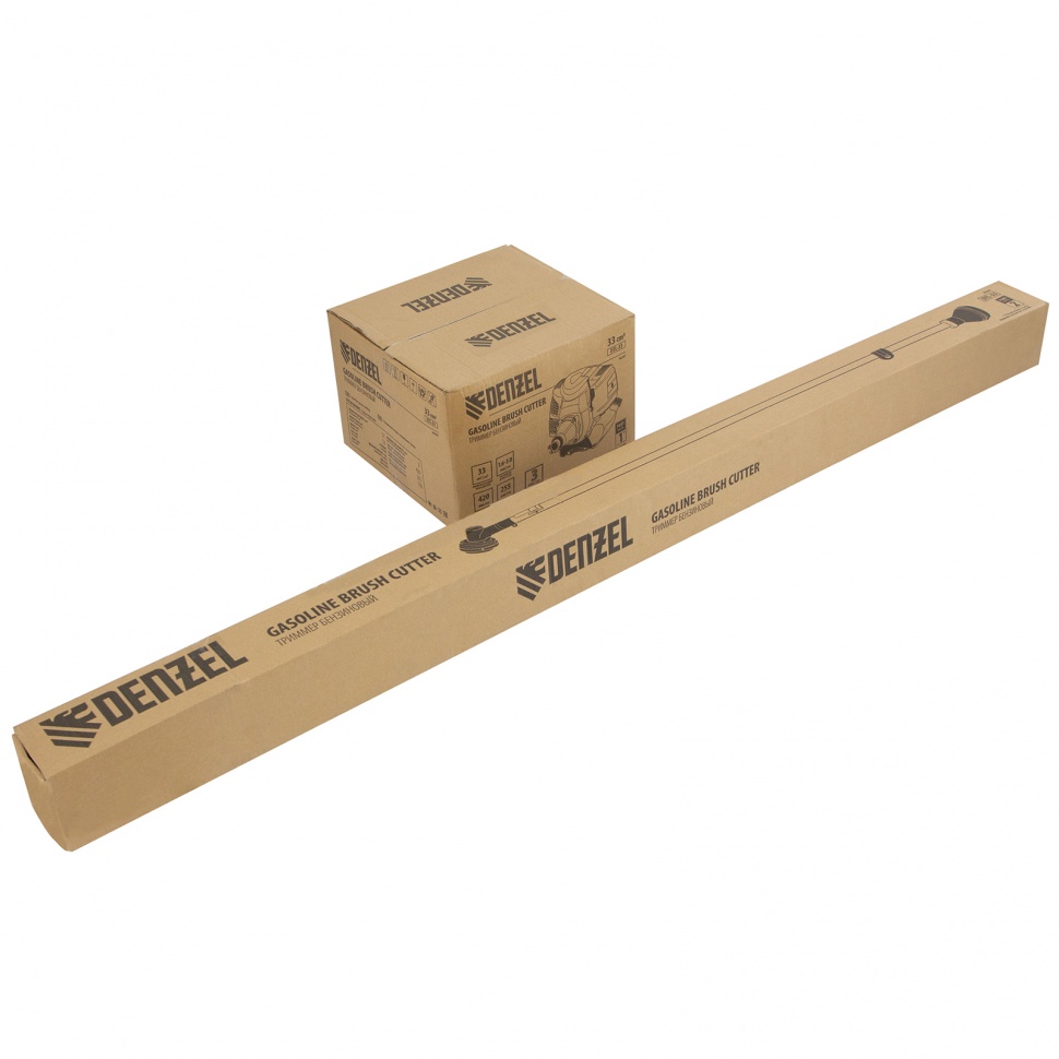 Триммер бензиновый DTL-33, 33 см3, неразъемная штанга, состоит из 2 частей Denzel (96261)
