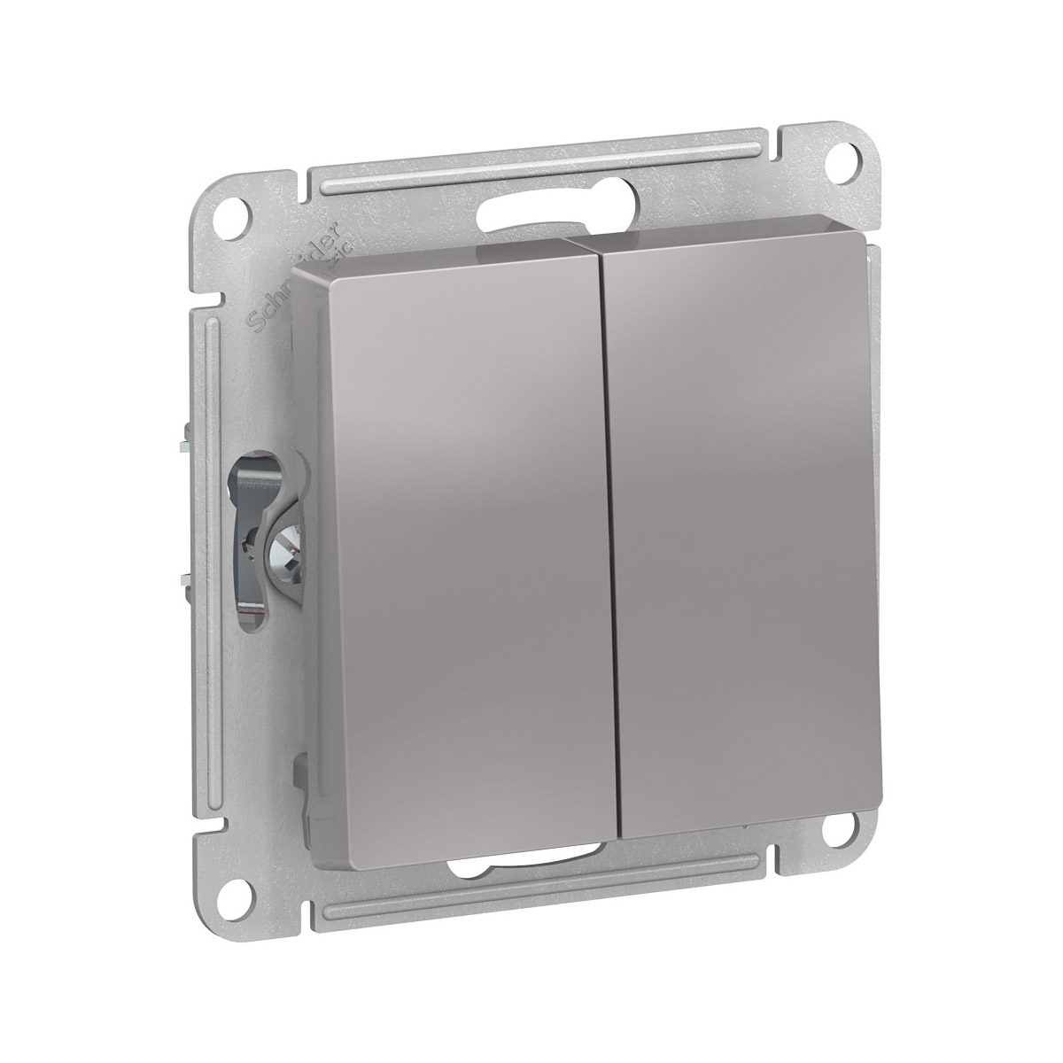 Переключатель "atlasdesign" 2-х кл. (механизм) 10а, алюминий (1/10/60) "schneider"