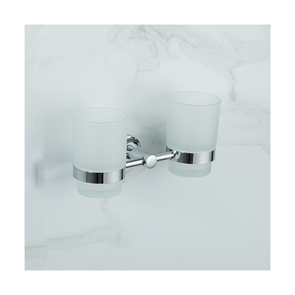 Стаканы для ванной комнаты 2 шт. с держателем r15108 (нерж.сталь), хром (1/20) "frud"