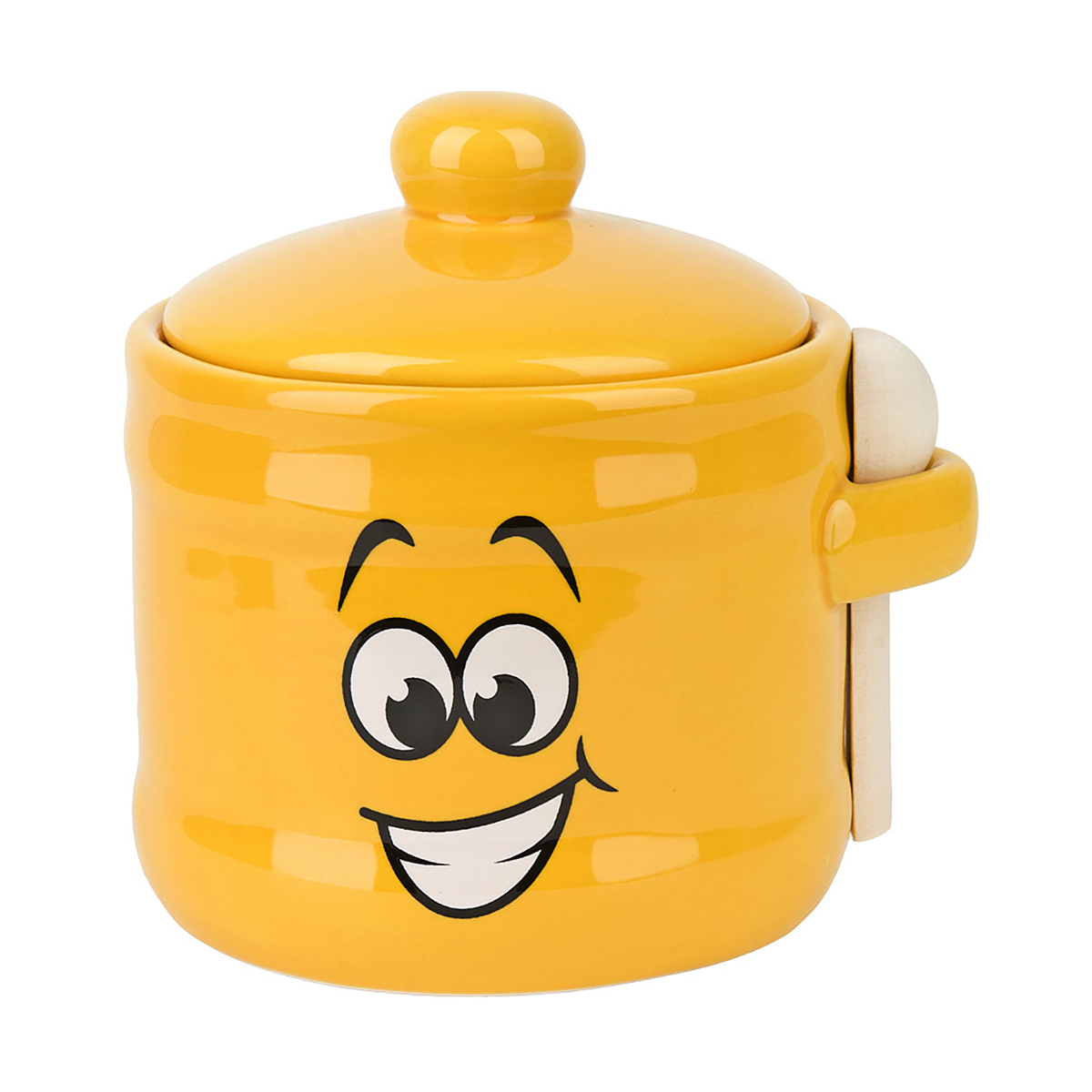 Банка для сыпучих продуктов с ложкой "smile" 10*10*11 см, 450 мл (1/36) "dolomite" l2520869