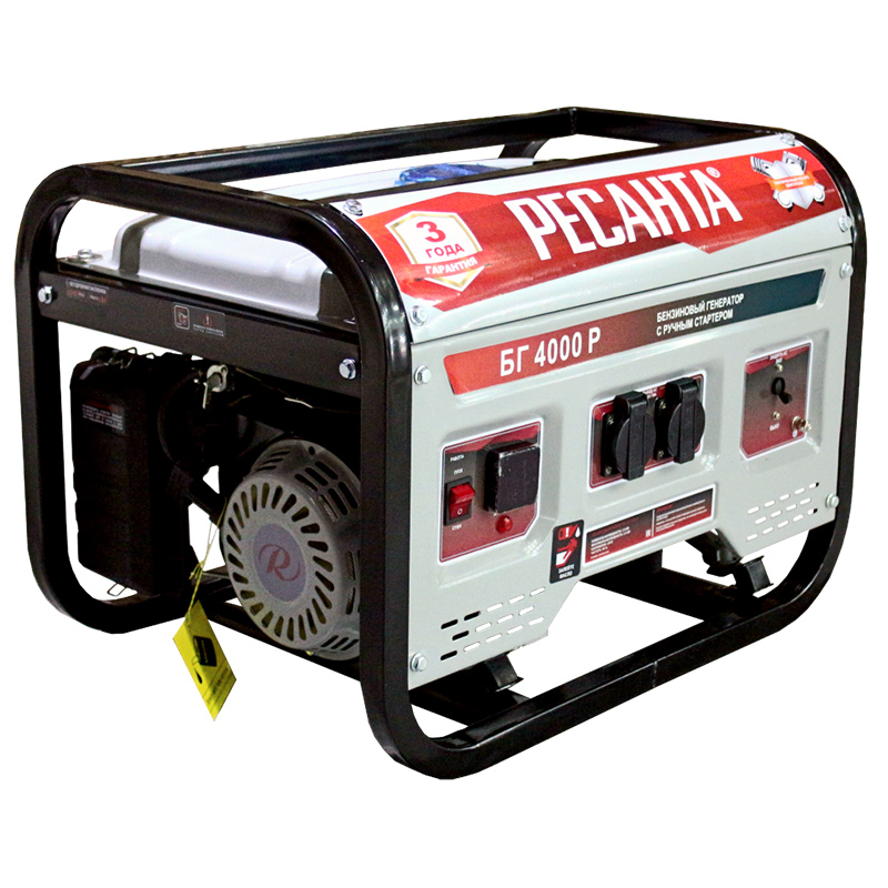 Генератор бензиновый бг-4000 р 3 квт (1) "ресанта"