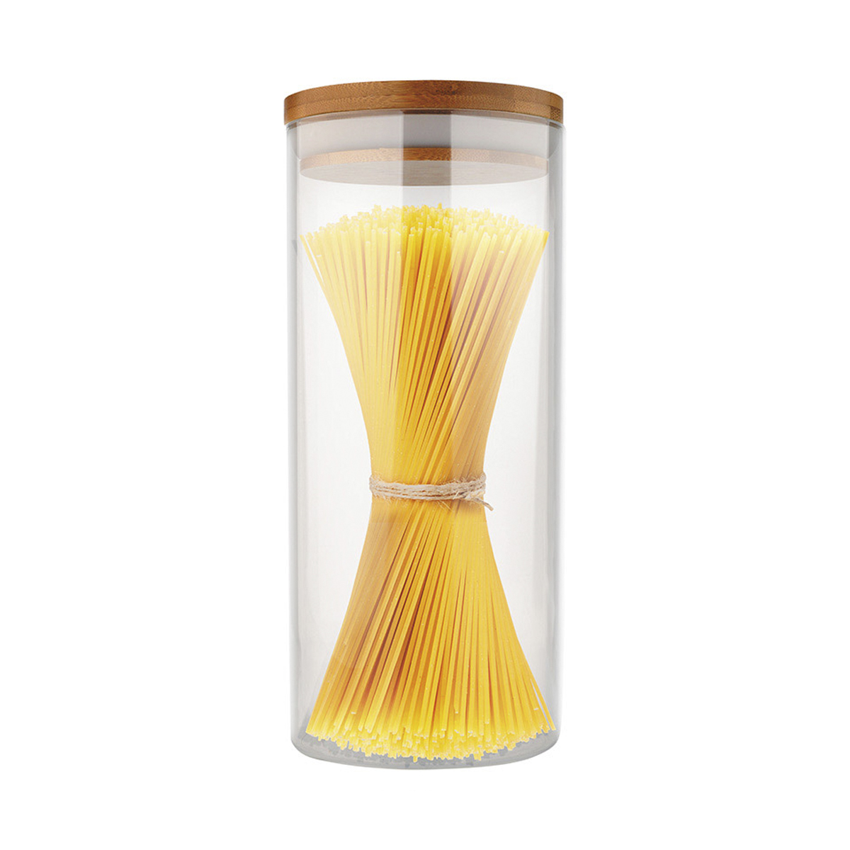 Банка для сыпучих продуктов "bambu" 1,5 л стекло, крышка бамбук (1/30) "mallony"