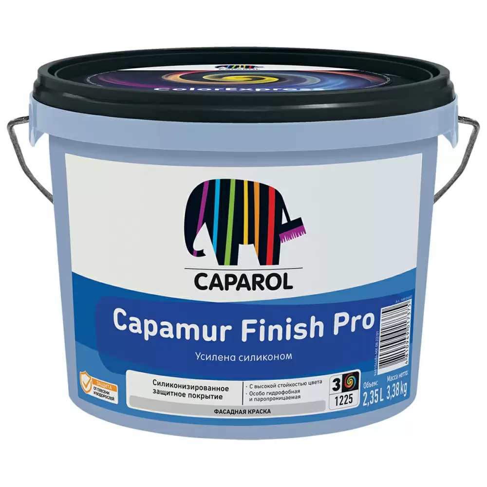 CAPAROL CAPAMUR FINISH PRO краска водно-дисперсионная для наружных работ. База3 (2,35л)