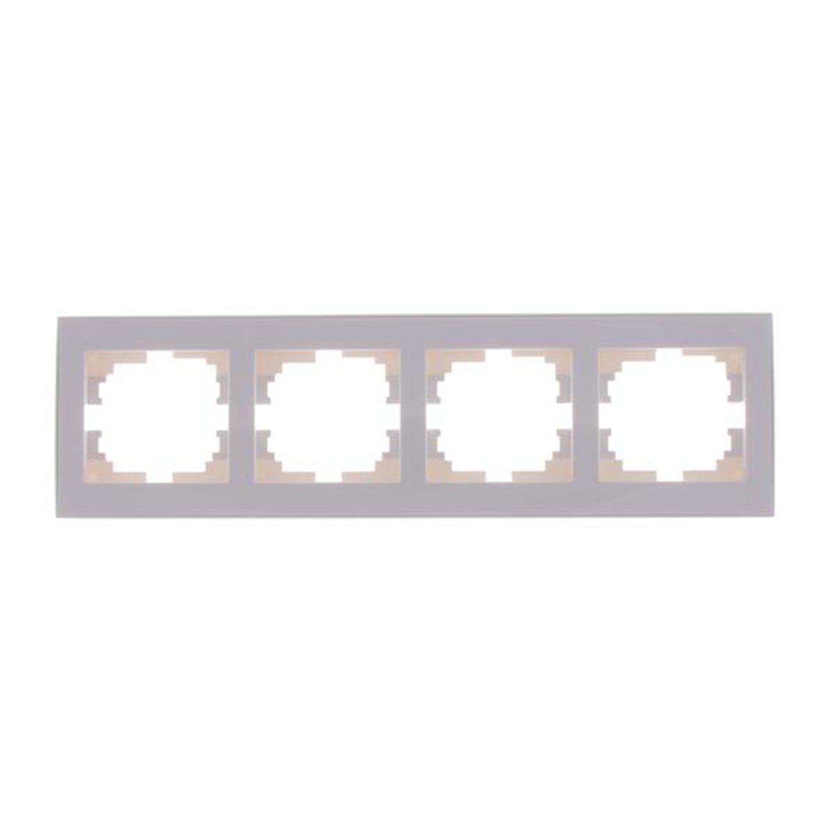 Рамка "rain" 4-х местн. горизонтальная, белый (1/10/120) "lezard" 703-0202-149