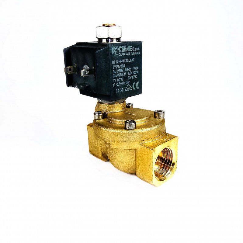 Клапан соленоидный CEME 87 нормально открытый 3/8" 220В