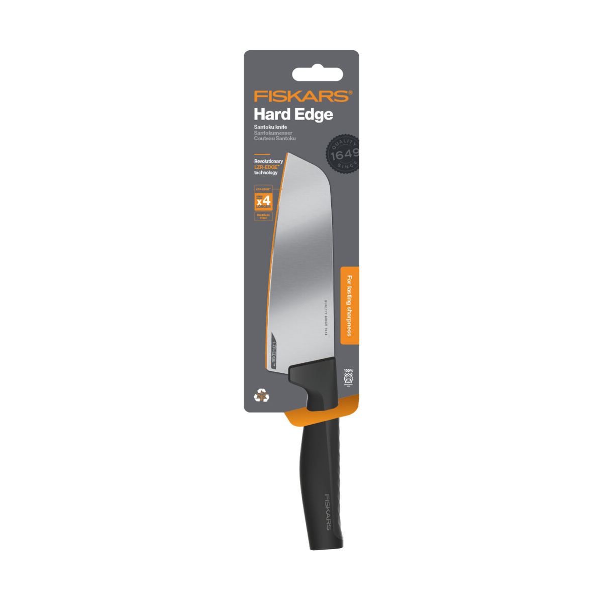Нож сантоку "hard edge" 16,1 см (1/5) "fiskars" 1051761