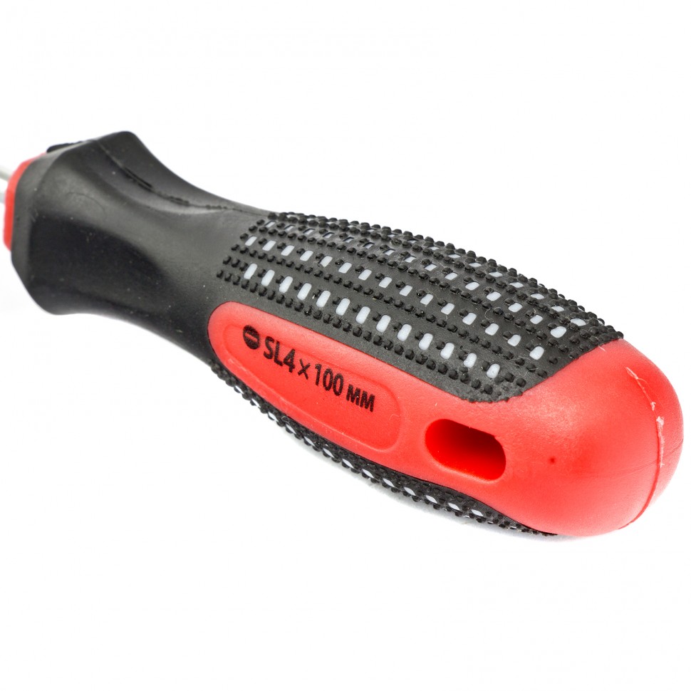 Отвертка Fusion, SL4 х 100 мм, CrV, трехкомпонентная рукоятка "Anti slip" Matrix (11412)