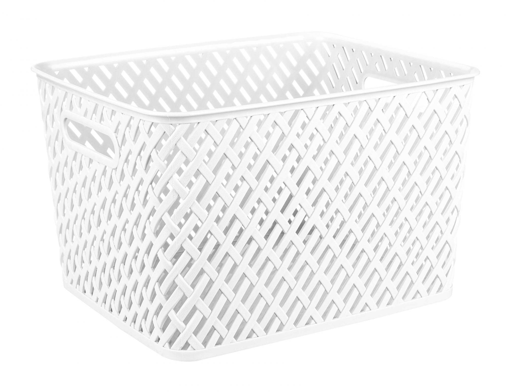 Корзина для хранения "плетенка" 35*29*22,5 см (белая) (1/8)  "альтернатива" м3488