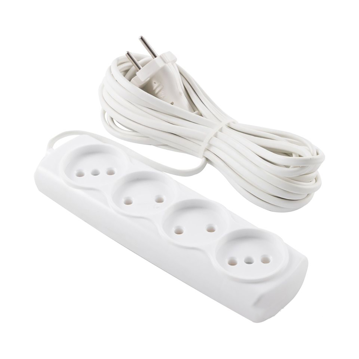 Удлинитель "engy эконом"  7 м, 4 розетки (шввп 2 х 0,75), белый (1/40)