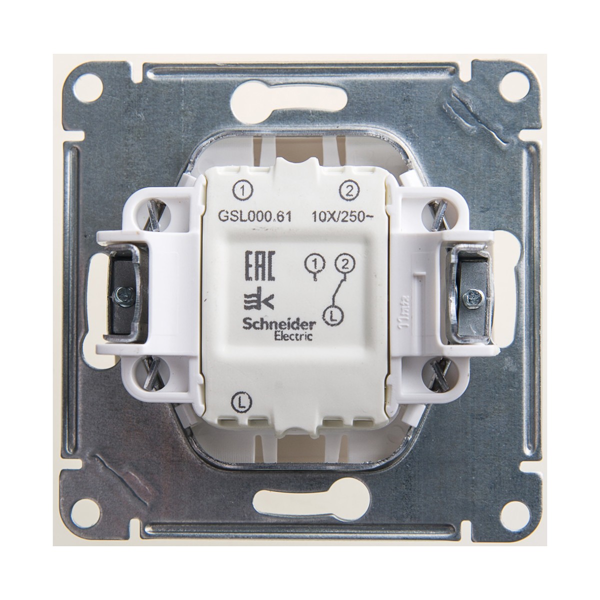 Переключатель "glossa" 1 кл. (механизм) 10а, перламутр (1/20/160) "schneider"