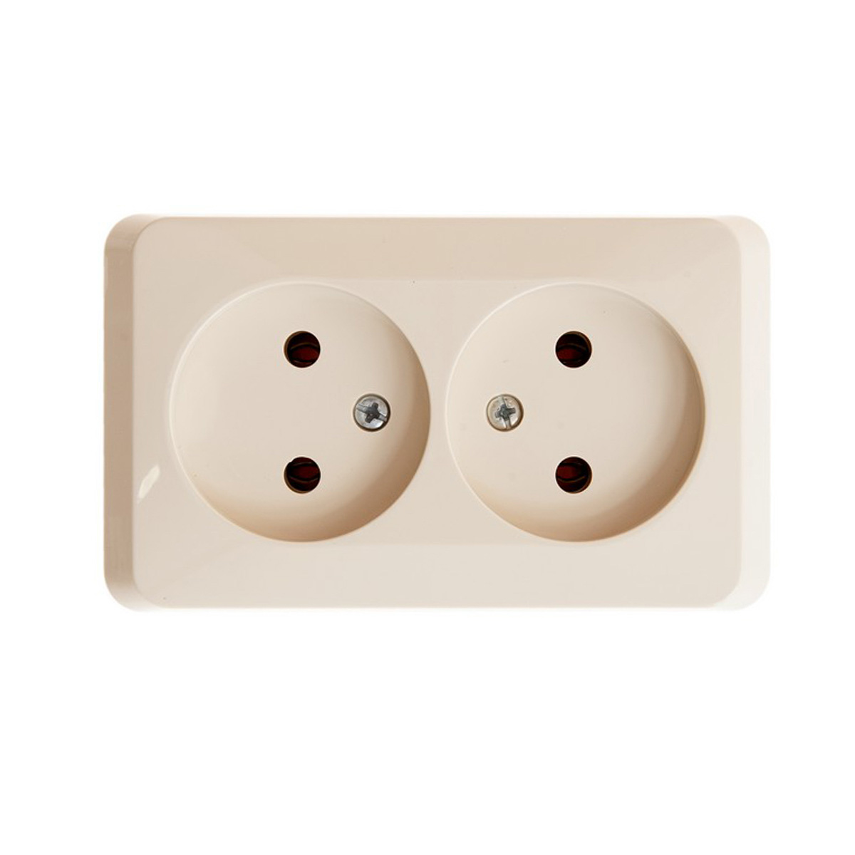 Розетка открыт. уст. "этюд" 2-х местн. 16а, кремовый (1/16/128) "schneider"