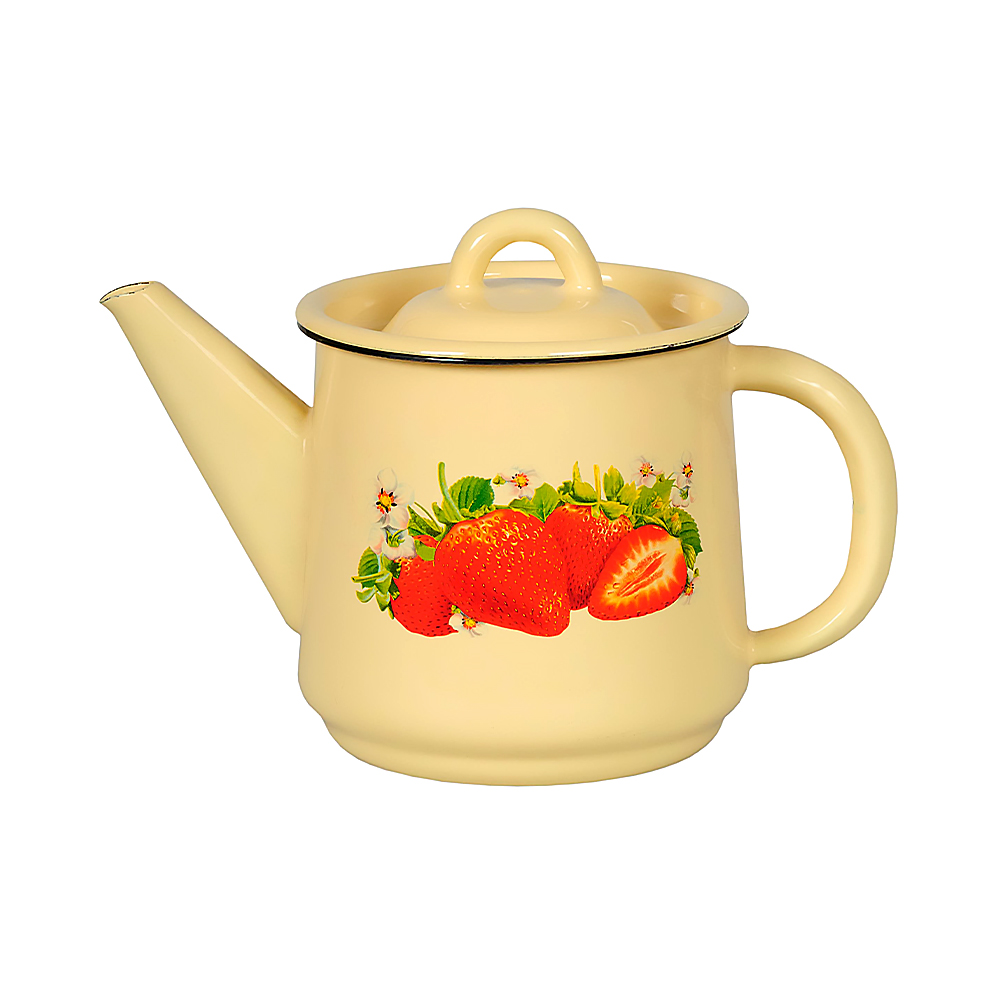 Чайник эмалиров. декор. 1 л (1/12) "стальэмаль"  1с202с