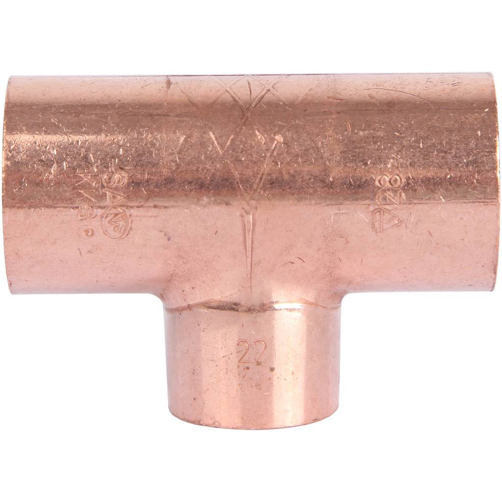 Тройник переходной 28х22х28 мм медный под пайку SANHA 15130282228