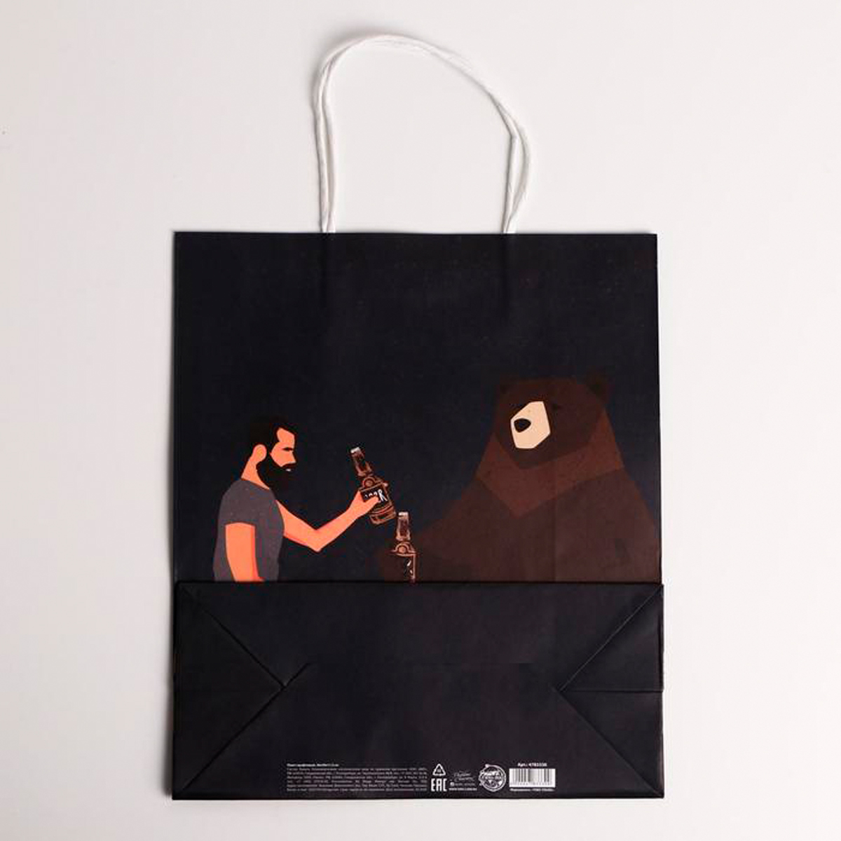 Пакет подарочный крафтовый "real man" 26*30*11,5 см (1/6/240) "дарите счастье" 4783330