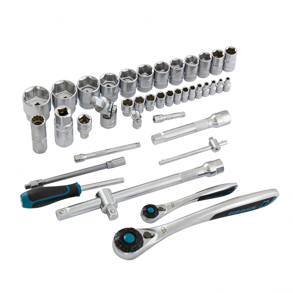 Набор инструментов 82 предметов , 120 зубьев, CrV, 1/4", 1/2" Gross (14149)