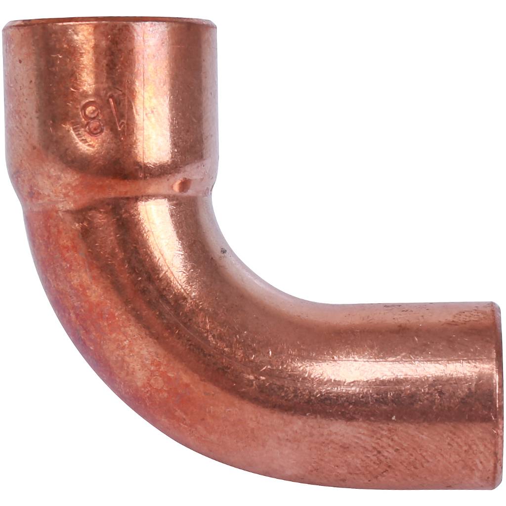 Отвод однораструбный 18 мм / 90° под пайку медный SANHA 15001A18