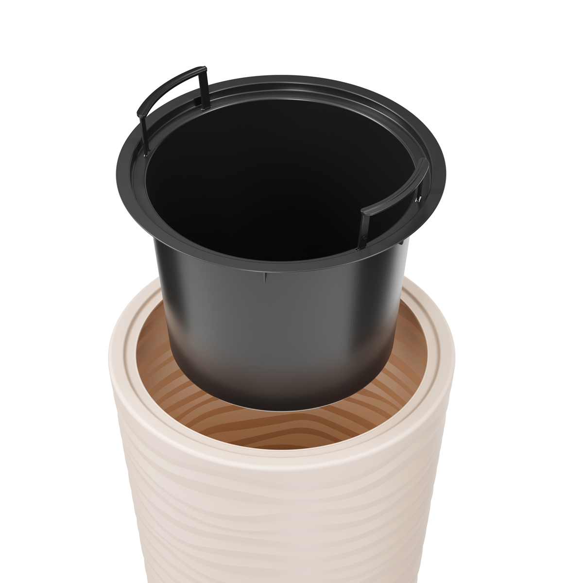 Кашпо для цветов напольное "оазис" 63 л со вставкой 13 л (св.бежевое) (1/2) "альтернатива" м8083