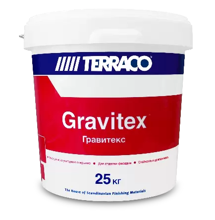 TERRACO GRAVITEX ROLLER краска фактурная, фасадная с низкой фактурой (25кг)