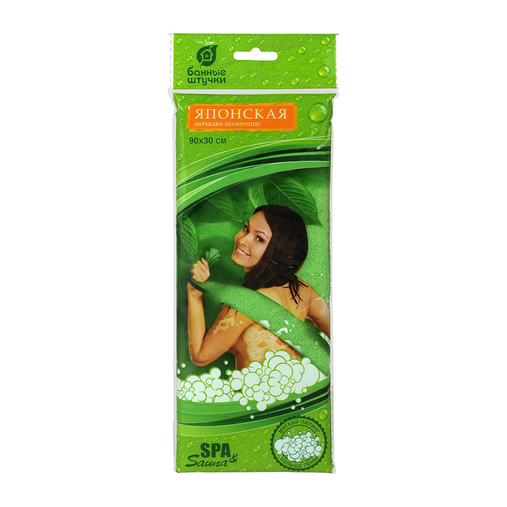 Мочалка-полотенце "японская" 30*90 см (1/30) "банные штучки" 40370