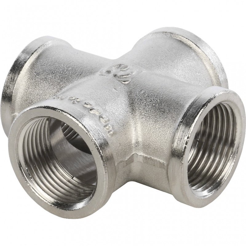 Крестовина резьбовая ВР 3/4" никель STOUT