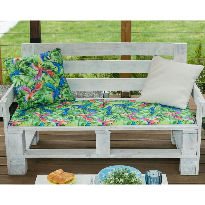 Подушка на скамейку "попугай" 45*150 см (1/6) "этель" 4264627