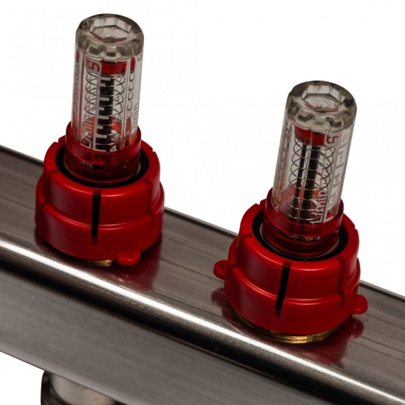 Коллектор из нержавеющей стали на 13 вых. с расходомерами STOUT