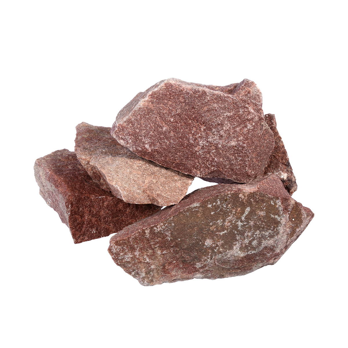 Камни для бани и сауны "кварцит" 20 кг малиновые, колотые, средние (1) "банные штучки" 3715