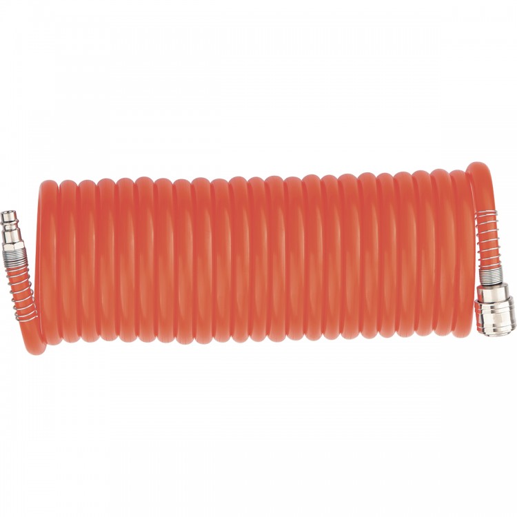 Шланг спиральный воздушный 8 х 12 мм, 18 бар, с быстросъемными соединениями, 15 м Stels (57019)