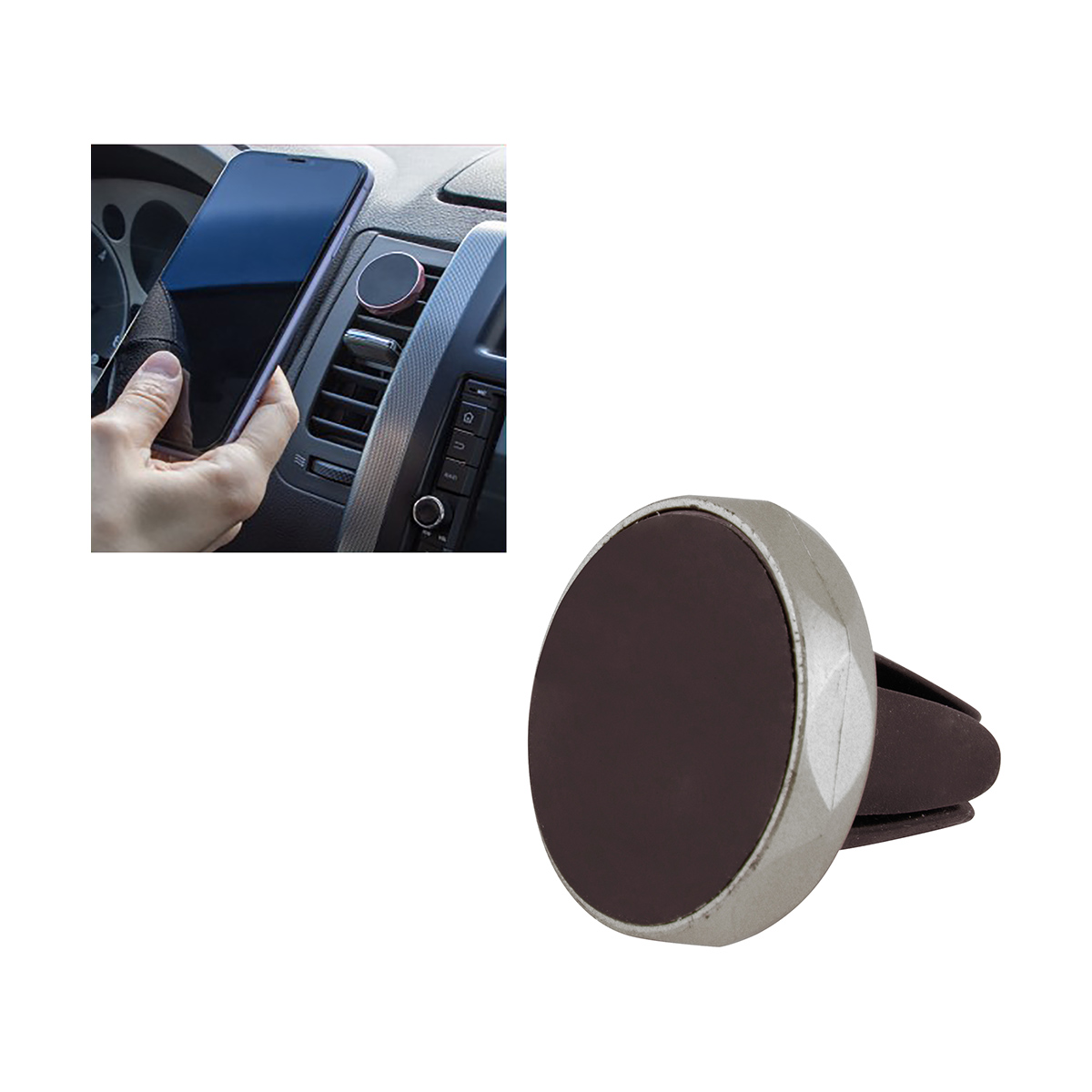 Держатель телефона магнитный на дефлектор em-002 (серебро) (1/200/400) "energy"