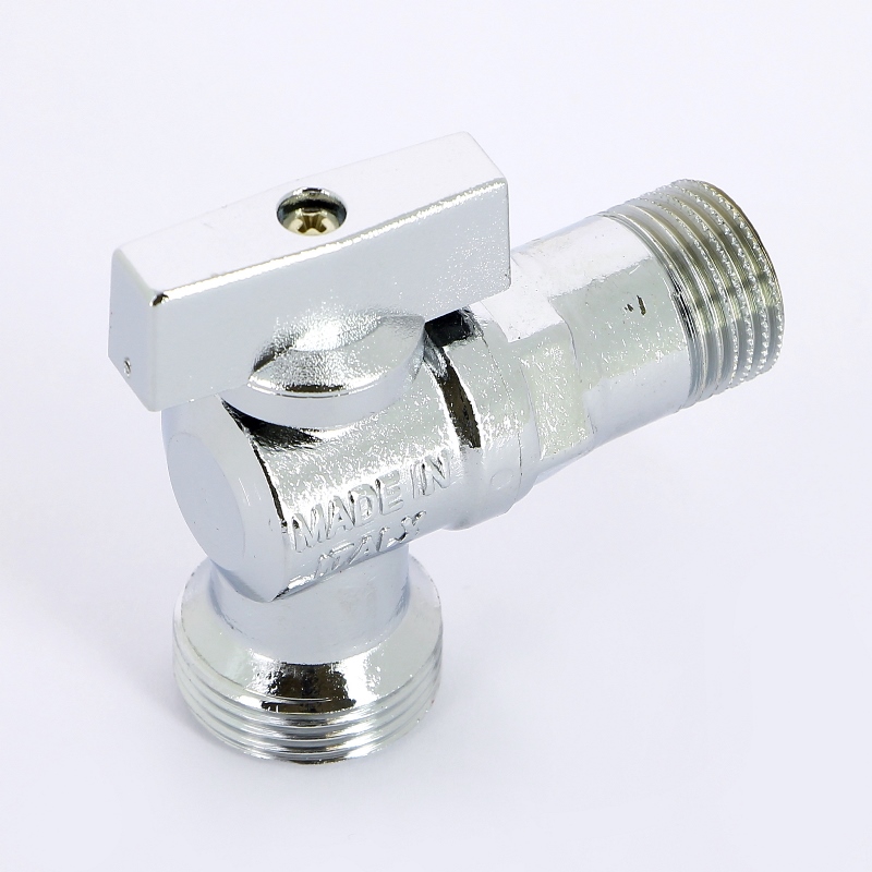 Кран шаровый угловой 1/2''х3/4" НН для подключения стиральных/посудомоечных машин UNI-FITT хром