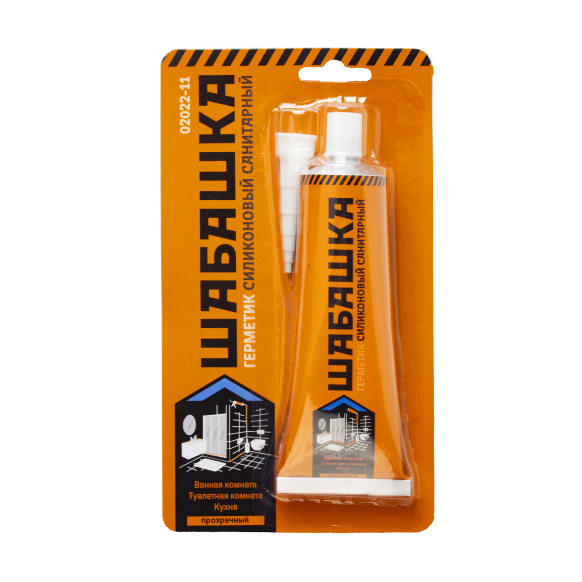 Герметик силикон. санитарный прозрачный 85 мл (12/144) "шабашка"