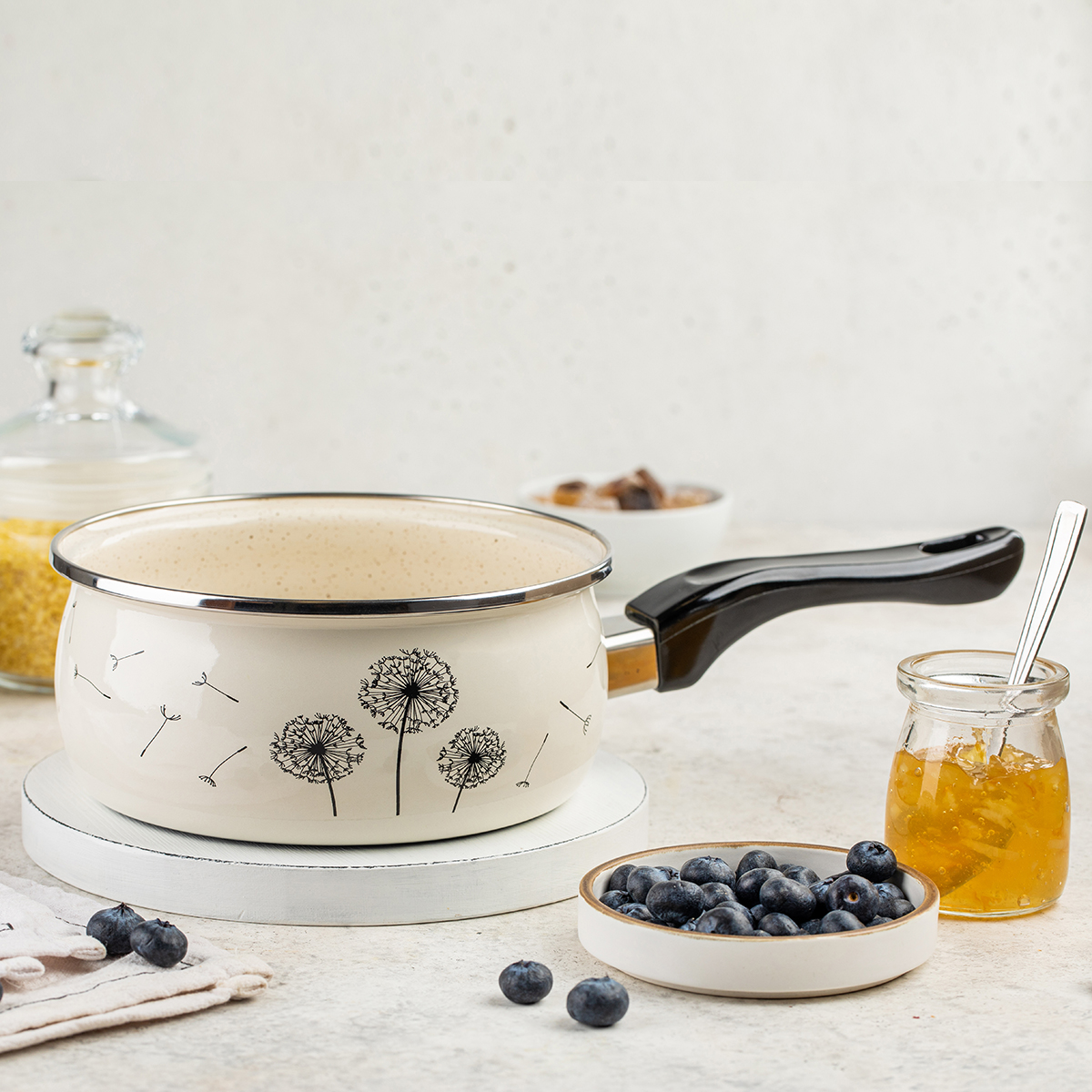 Ковш эмалиров. "одуванчик" 1,6 л, 16 см (1/6) "metrot"