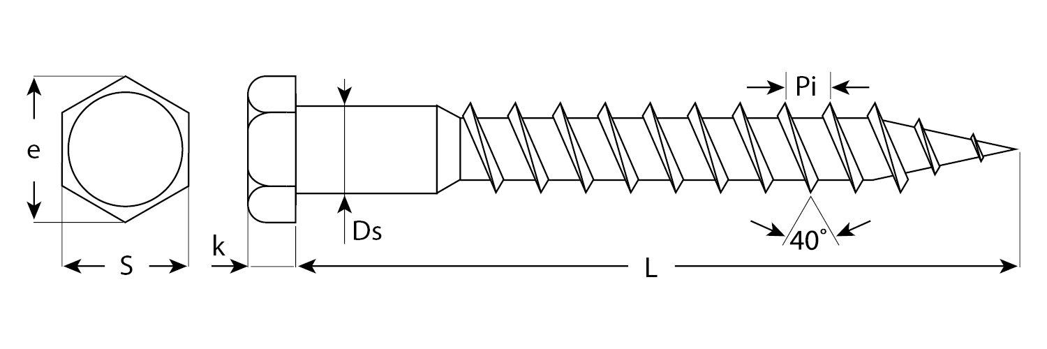 Шурупы ШДШ с шестигранной головкой (DIN 571), 100 х 12 мм, 15 шт, ЗУБР