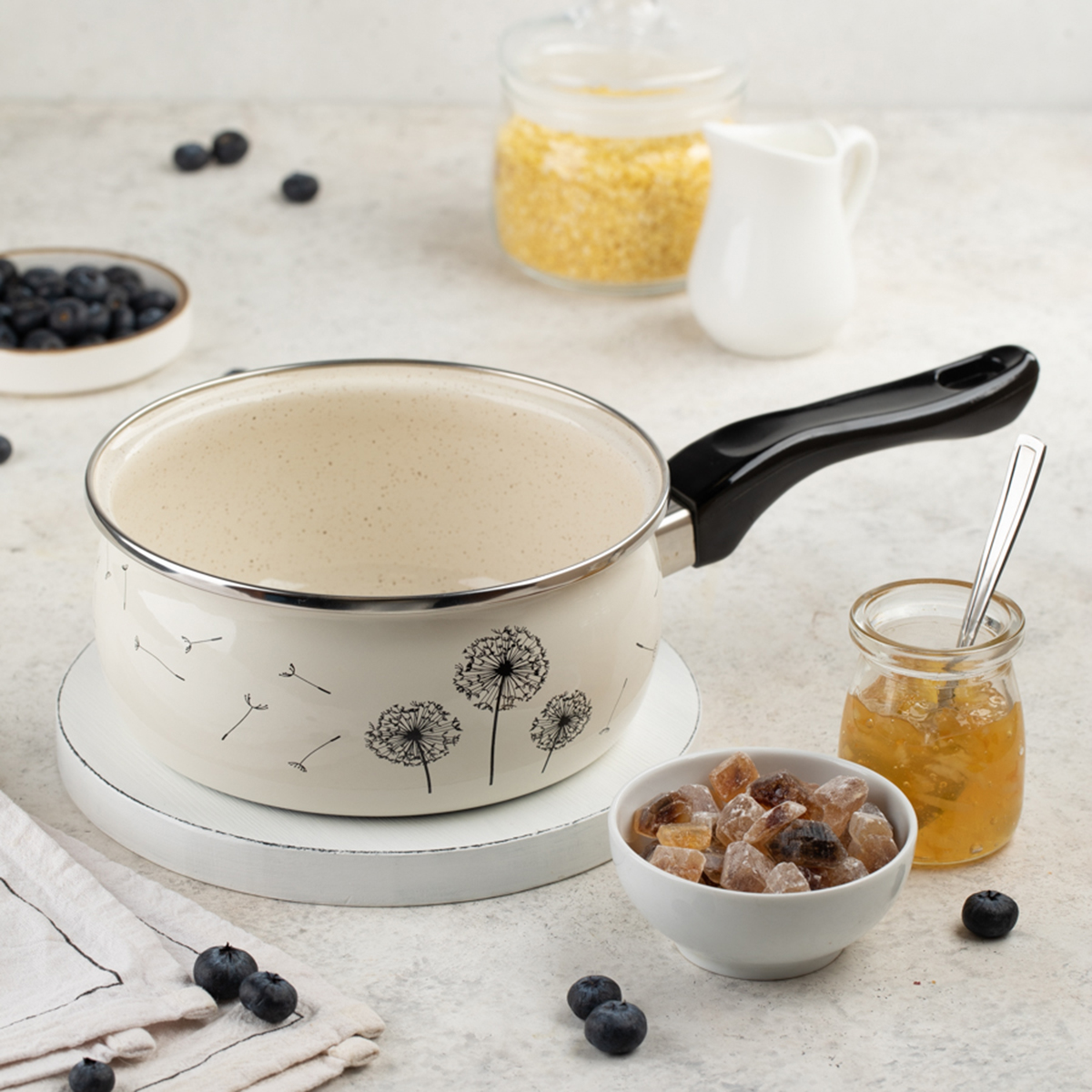 Ковш эмалиров. "одуванчик" 1,6 л, 16 см (1/6) "metrot"